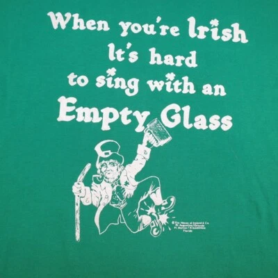 CAMISETA DE COLECCIÓN HOUSE OF IRLANDA It's Hard To Sing with an Empty Glass XL Dive Bar Foto 1 de 4