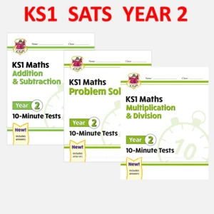 KS1 Year 2 Complete Maths 10 Minute Test Workbooks Bundle with Answer Ages 6-7 - Picture 1 of 12