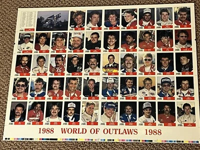 1988 1989 & 1990 World Of Outlaws Uncut Sheets w/Jeff Gordon's 2nd card And More - Image 1 of 4