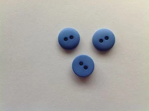 NEW 25 PC PKG.3/8 INCH ROYAL BLUE DULL FINISH BUTTONS - Picture 1 of 2