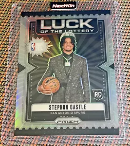 2024-2025 Panini Prizm Stephon Castle #12 RC Rookie Luck Of The Lottery Silver - Foto 1 di 2
