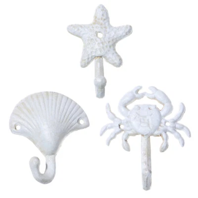 3PCS Sea Iron Wall Hooks Antique Hangers Nautical Wall Holder Wall Hanger Hooks - Image 1 of 4