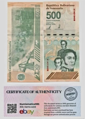 VENEZUELA 500 DIGITALES 2023 UNC x1 - NUEVO 500 Millones de Bolívares - Certificado de Autenticidad Envío Gratis Foto 1 de 4