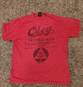 Obey Propaganda T-Shirt Red Size Large Red B20 - Picture 1 of 3