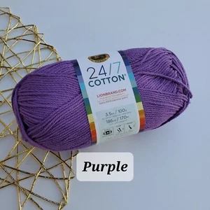 Lion Brand 24/7 Cotton Yarn, Choose Color - Picture 1 of 30