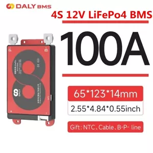 Daly BMS 4S 12V Lifepo4 100A Battery Pack Common Port with Balance for Solar - Picture 1 of 13