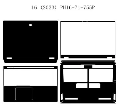 Stickers Skin Cover for Acer Predator 16 PH16-71-755P 2023 Laptop Carbon Vinyl - Image 1 of 4