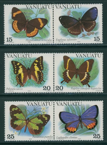 Vanuatu Scott #346-348 MNH PAIRS Butterflies Insects FAUNA CV$8+ 384764 Cover