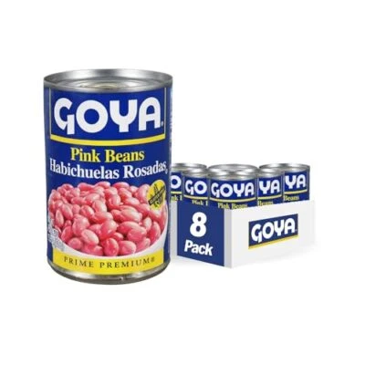 Goya Pink Beans 15,5 onças pacote com 8 veganos sem glúten sabor textura suave - Imagem 1 de 3