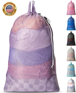 Large Mesh Laundry Bag - Carry Handles, Secure Drawstring Closure, Machine Washa - Picture 1 of 6