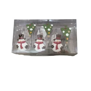 Saturday Knight LTD Christmas Shower Curtain Hooks Snowman Tree Holiday Bathroom - Picture 1 of 5