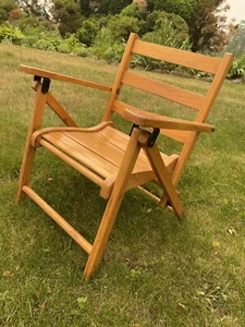 Vintage Child’s Wood Chair Folding Deck Lawn Beach Mid Century Modern 1950-60's - Picture 1 of 8