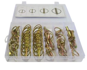 50 Pc Lynch Pin clip assortment grab kit up to 11 mm with snap ring lock - Picture 1 of 5