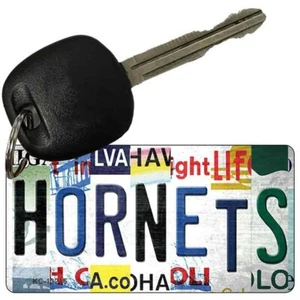 Hornets Strip Art  Metal Aluminum Key Chain License Plate Tag Art Keychain - Picture 1 of 1
