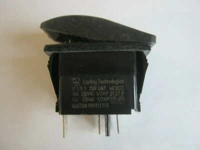Carling Technologies V151 Contura II Rocker Switch SPST 15A 250v red indicator