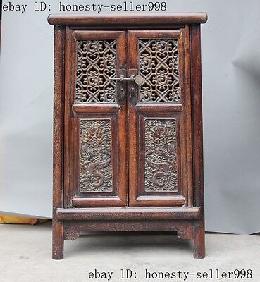24 Rare Old Chinese Huanghuali Wood Hand-carved Dragon Cupboard Bedside Cabinet  • 3,449.83$