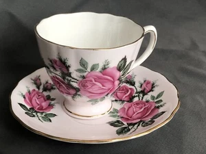 Colclough Bone CHINA TEA CUP & SAUCER  Pink Roses granny core - Picture 1 of 4
