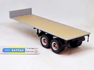 #1/43 SEMIRIMORCHIO A 2 Axles With Flatbed Grey By BATTAX Fits Drive Ixo _ - Picture 1 of 2