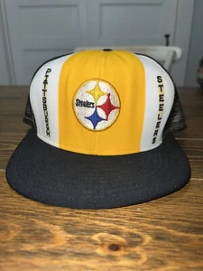 Pittsburgh Steelers AJD Lucky Stripes NFL Vintage 80's Trucker Snapback Cap Mütze. - Bild 1 von 4