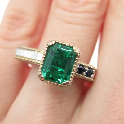 MICHAEL VALITUTTI Gems En Vogue Sterling Chrome Diopside Sapphire Ring Size 6.25 - Image 1 of 4