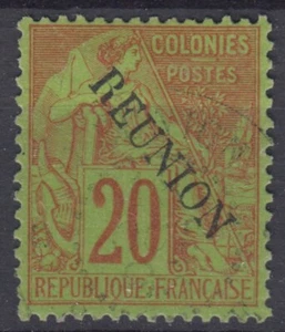 REUNION : ALPHEE DUBOIS 20c BRIQUE N° 23 OBLITERATION TRES LEGERE - Picture 1 of 2