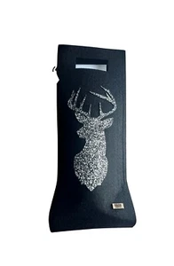Tragetasche Rentier Design schwarz Wein Weihnachten Geschenk Urlaub -3 mm dick Filz - Bild 1 von 5