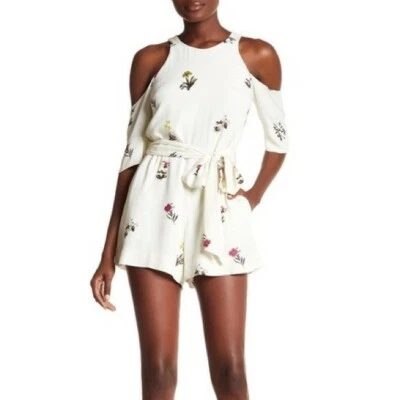 Romper Rachel Roy ombro frio floral com cinto tamanho 2 - Imagem 1 de 4