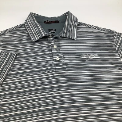 Polo de golf Nike Tiger Woods Collection para hombre manga corta gris a rayas talla grande Foto 1 de 4