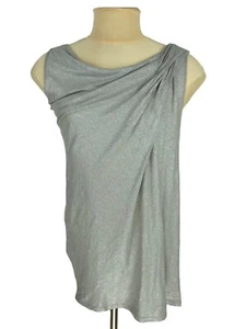 Sarah Pacini Damen Silber Metallic Ärmellos Top Tank Größe M-L - Bild 1 von 10