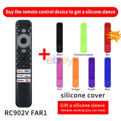 New Genuine RC902V FAR1 For TCL Voice TV Remote Control X925 75X925 With Cover - Image 1 of 2
