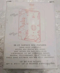 NEW Honeywell Fire-Lite Surface Mount Back Box Indoor/Outdoor Red SB-I/O. NIB - Picture 1 of 3