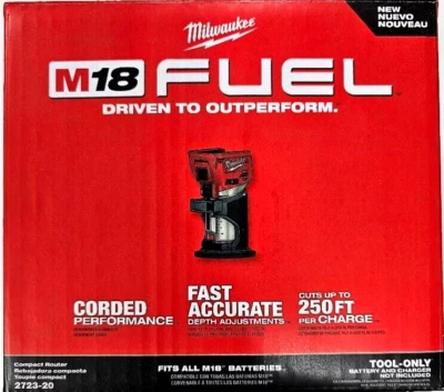 Milwaukee NEW IN BOX 2723-20 FUEL Brushless Router Fuel Compact M18 18 Volt - Image 1 of 2