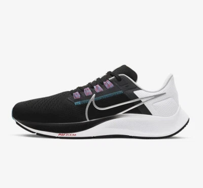 Nike Zoom Pegasus 38 Black Metallic White Fuchsia Silver CW7356-003 Men's - Image 1 of 4