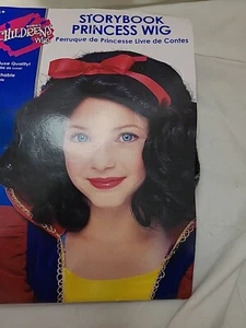 Bilderbuch Prinzessin Kinderperücke Schneewittchen Kostümzubehör schwarz rotes Band Mädchen - Bild 1 von 3