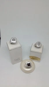 ANELLO ARGENTO CHEVALIER SCUDO UNISEX ZIRCONI GAMBO REGOLABILE RODIATO EXPLOIT - Foto 1 di 9