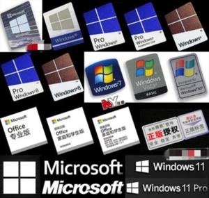 Win 11 10 Windows Pro adesivo etichette metalliche per laptop PC tablet computer desktop - Foto 1 di 12