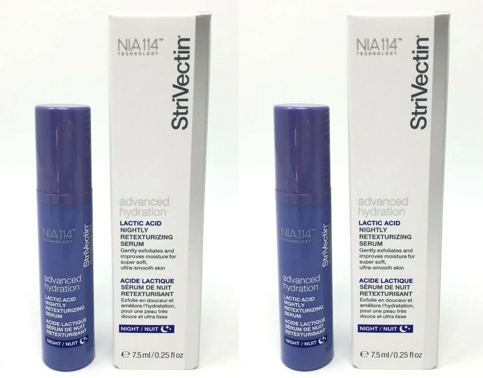 StriVectin Lactic Acid Nightly Retexturizing Serum 0.25oz 7.5ml set x 2 = 0.5oz - Image 1 of 1