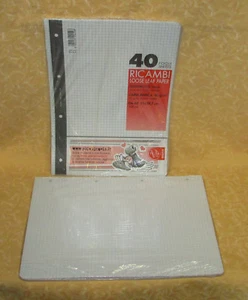 RICAMBI 5mm 40 FOGLI BIANCHI A4 PER COPERTINE AD ANELLI A QUADRETTI  cod.20089 - Picture 1 of 1