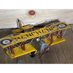 Decorative Metal Yellow Airplane JN-7HJN-7H. Vintage? - Picture 1 of 7