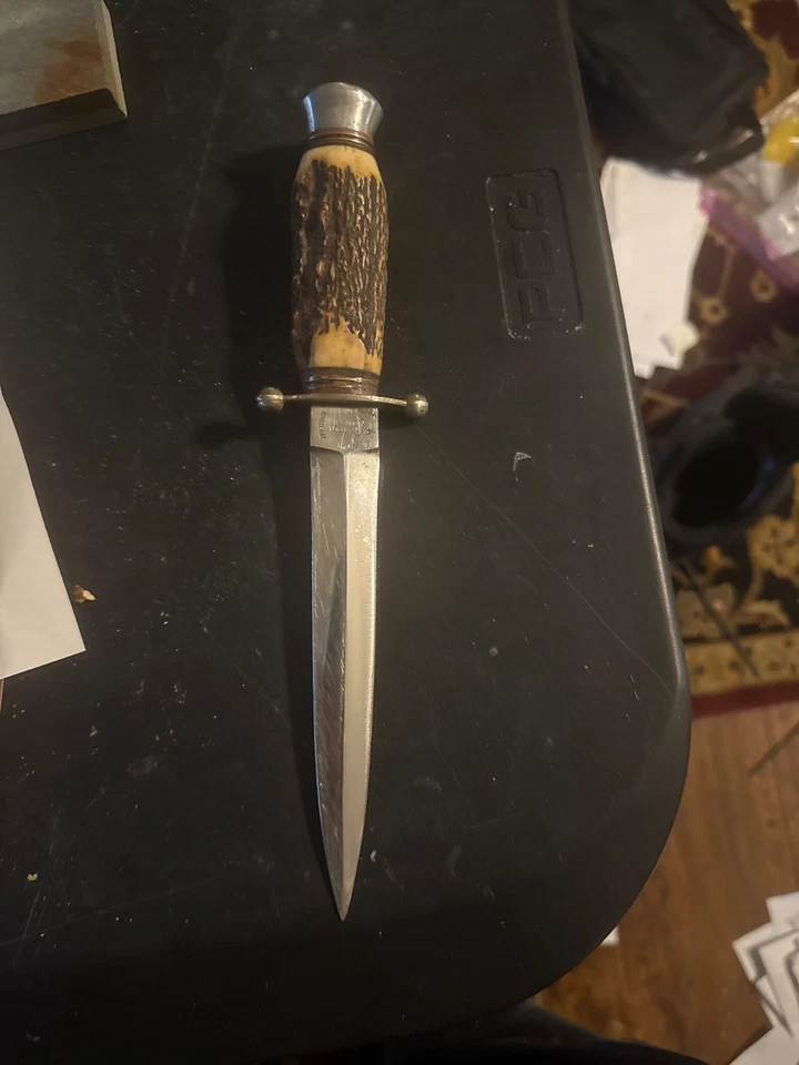 ВИНТАЖНЫЙ НОЖ SCHNEIDTEUFEL ROSTFREI SOLINGEN С ФИКСИРОВАННЫМ ЛЕЗВИЕМ С НОЖНАМИ. - Изображение 1 из 3