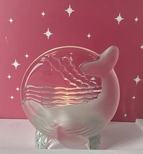 Soporte votivo de vidrio cristal transparente/esmerilado pesado Partylite de colección, diseño ballena/B10 - Imagen 1 de 24