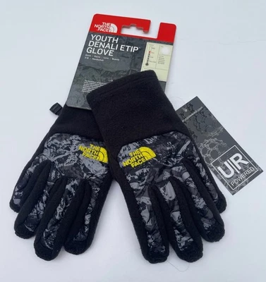 The North Face Youth Denali Thermal ETIP Gloves - Black/Grey Camo - L - Image 1 of 4
