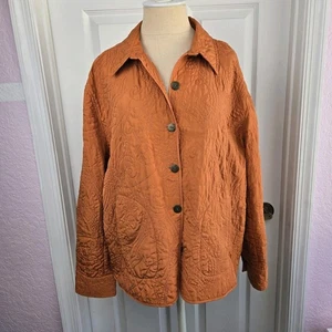 Chico's Steppjacke Gr. 3 XL Kürbis Orange Knopfleiste Verschluss Taschen  - Bild 1 von 7