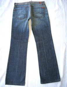 7 for all Mankind Bootcut Jean Wm Talla 28 Cuentas Cromo Cintura 100% Algodón L31.75 - Imagen 1 de 9