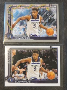 Anthony Edwards 2-Lot 2025-26 Topps Holiday Silver Glitter #84/Base 108 T-WOLVES - Bild 1 von 2
