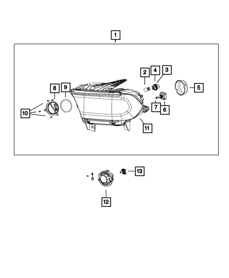 Genuine Mopar Headlamp Left 68261183AI - Изображение 1 из 1