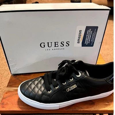 Guess Mujeres Negro Acolchado Parte Superior Baja Moda Tenis Zapatos 9.5 M Nuevo con Etiquetas Foto 1 de 4