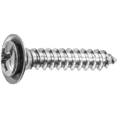 AU-VE-CO 100#8 X 7/8" Phillips Oval #6 Head Flush Washer Chrome