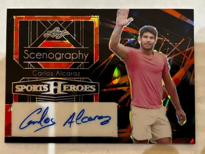 2024 Leaf Sports Heroes Carlos Alcaraz Scenography Auto #1/1 - Image 1 of 2
