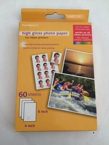 Papier Photo Haute Brillance 60 6" x 4" pour Imprimantes Injection Compatible Universellement Neuf - Photo 1/2